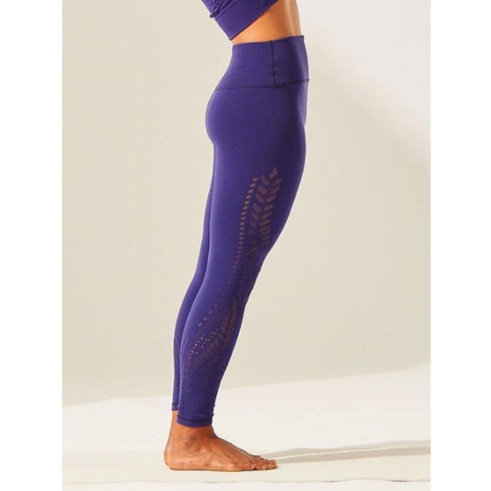Warp Knit 7/8 Purple Seamless Leggings